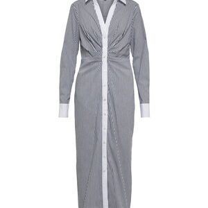 Veronica Beard Gray Long Sleeve Notched Collar Dress